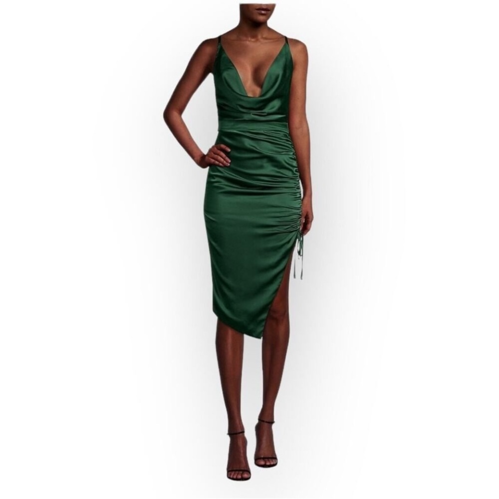 NWT Lavish Alice Dark Green Backless Dress - Picture 11 of 12